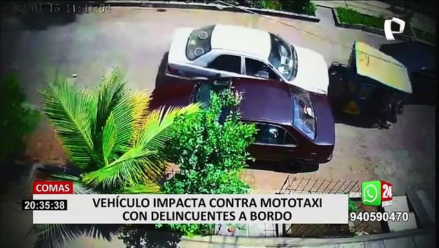 Comas: vehículo embistió a mototaxi para evitar que ladrones huyan tras robo