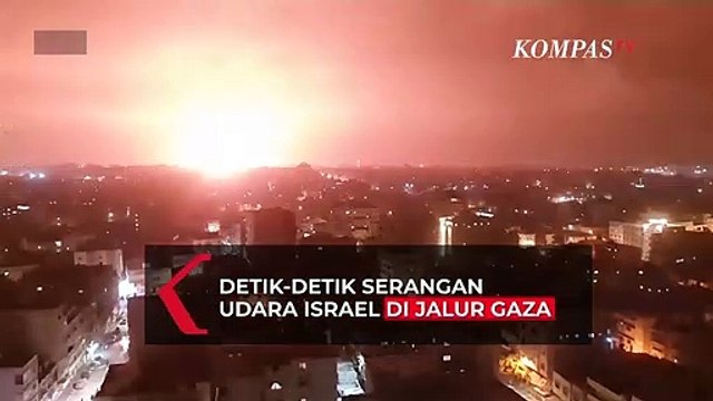 Detik-Detik Serangan Udara Jet Tempur Israel Gempur Jalur Gaza