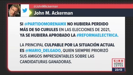 Mario Delgado le está fallando a Morena: Ackerman