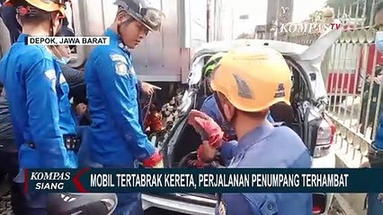 Mobil Tertabrak Kereta yang Terseret Sejauh 15 Meter Sebabkan Keterlambatan Perjalanan KRL