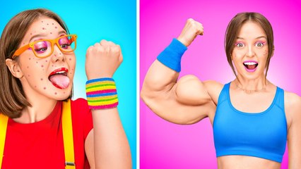 JOCK VS NERD STUDENT How To Sneak Food Into The GYM by 123 GO FOOD