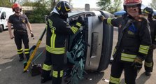 Parma - Soccorso incidenti stradali con attrezzature all'avanguardia: addestramento Vigili del Fuoco (20.04.22)