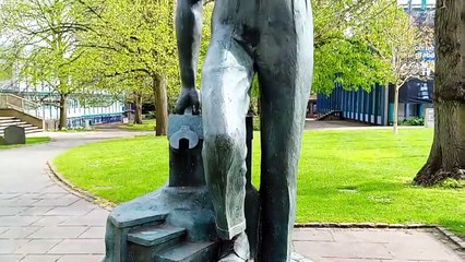 Coventry Cathedral & Boy Statue in West Midlands
