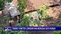 Tebing Setinggi 15 Meter Longsor dan Rusak Rumah Warga