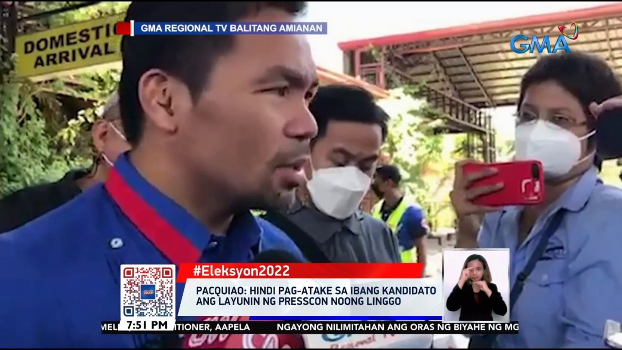 Pacquiao: hindi pag-atake sa ibang kandidato ang layunin ng presscon noong linggo | 24 Oras