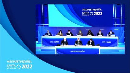 Antonio David en la junta de accionistas de Mediaset