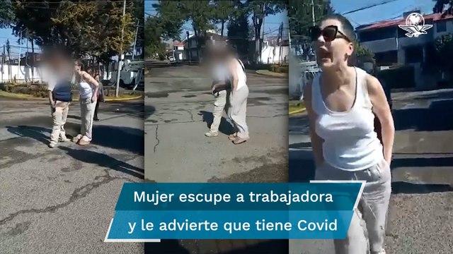 ¿Sabes quién soy verdad? : captan en video a vecina de Metepec cuando le escupe a guardia