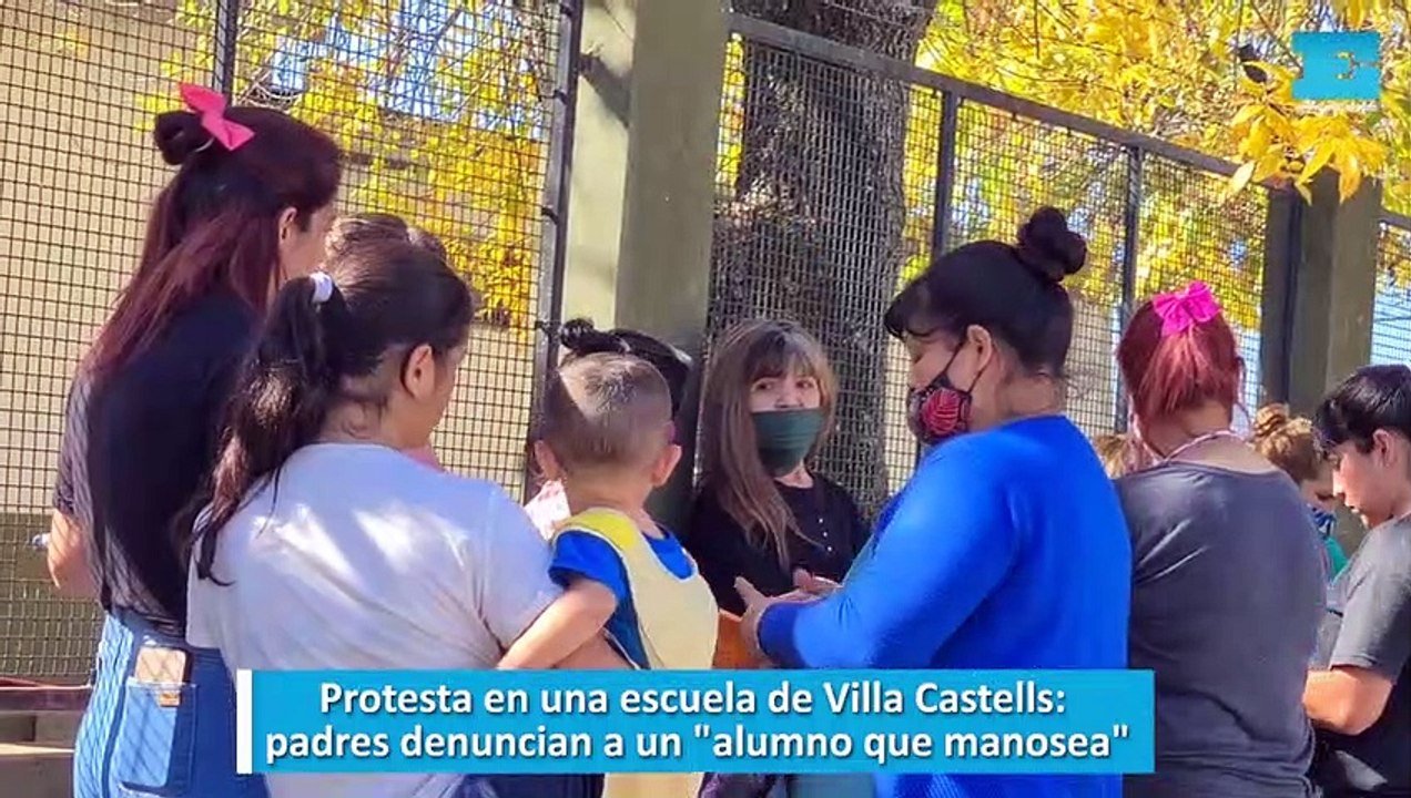 Protesta en una escuela de Villa Castells