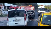 Sarıyer'de araçlar kafa kafaya çarpıştı: 3 yaralı