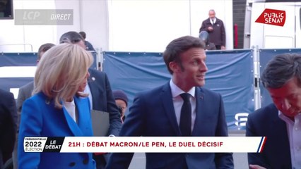 Débat d'entre-deux-tours: Arrivée d'Emmanuel Macron et de Marine Le Pen à la Plaine Saint Denis