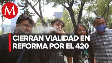 Cierran vialidad en Paseo de la Reforma por evento de cannabis, CDMX