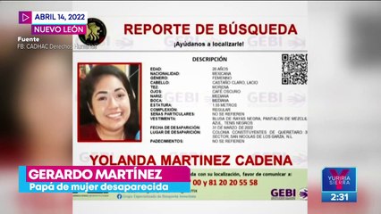 Piden ayuda para localizar a Yolanda Martínez Cadena