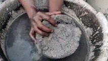 Huge Gritty Sand Cement Chunks Water Crumbles Dipping Cr: SA ASMR
