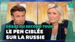 De l'Ukraine à sa banque russe, Le Pen ciblée par Macron sur l'international