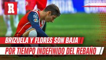 Brizuela y Flores son baja por tiempo indefinido; la evolución marcará su regreso