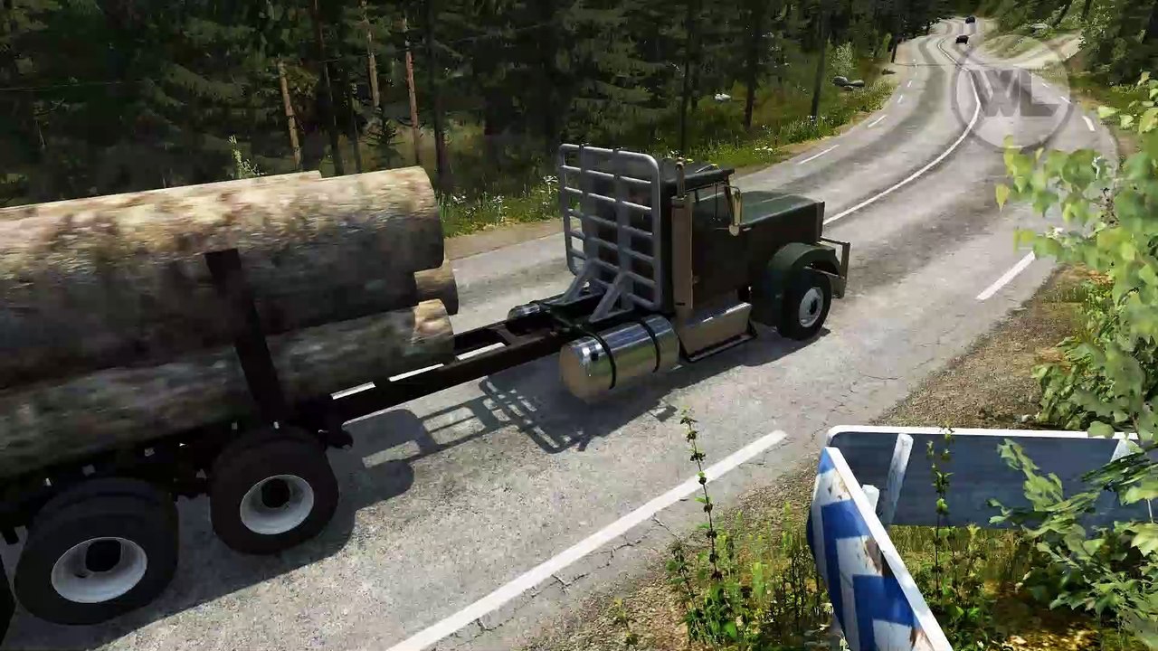 BeamNG Drive  - Cars vs Fallen Tree logs