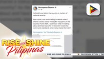 Sec. Esperon, pumalag sa babalang ibinigay sa kanya ng Facebook