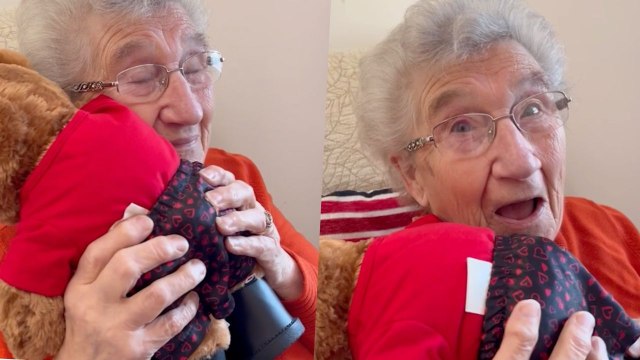 Grandma Moved By Surprise Voice In Her Build-A-Bear Gift | Happily TV