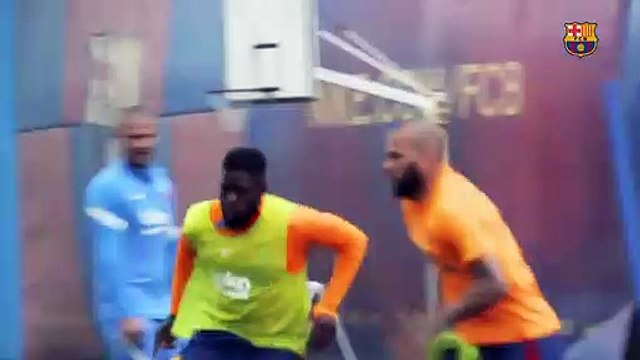 Samuel Umtiti ultima su recuperación con el FC Barcelona / FCB