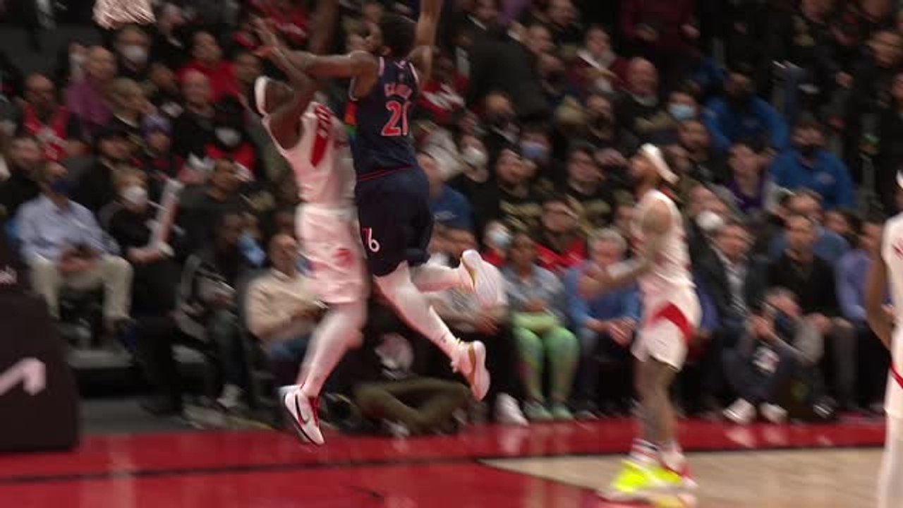 Embiid rattles Raptors with dunk on Siakam