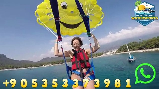 Kazakhstan lady Turkey Antalya parasailing flight in Kemer | Hasan Yağmur