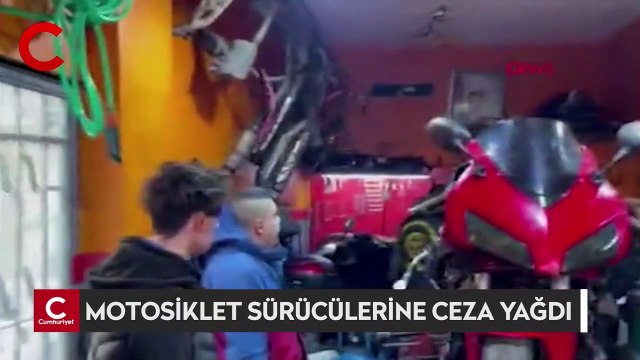 Motosiklet sürücülerine ceza yağdı