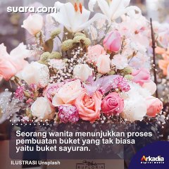 Cewek Bikin Buket Sayuran, Publik: Cocok Buat Wisuda Anak Pertanian