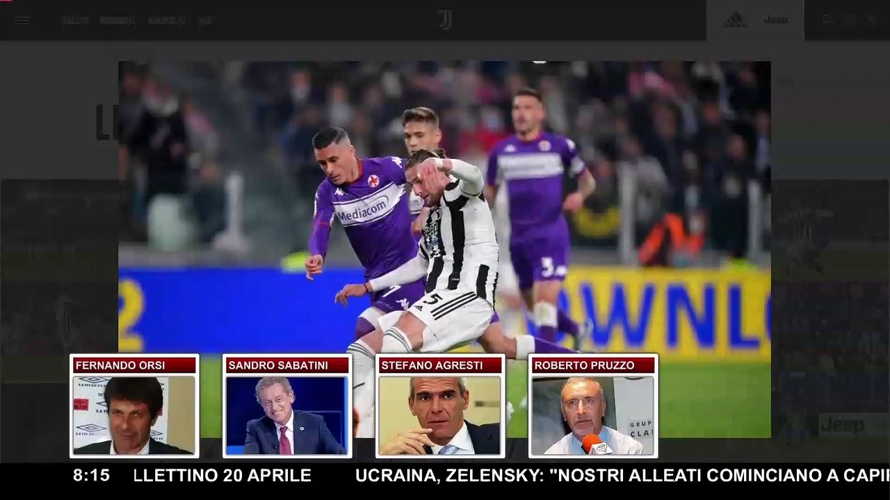 Juve in finale di Coppa Italia ▷ Agresti critico in diretta: "Ha consegnato il gioco alla Fiorentina dall'inizio"