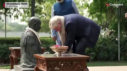 Prime Minister Boris Johnson begins India trip at independence hero Gandhi's ashram