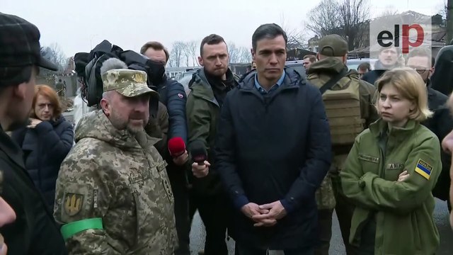 Pedro Sánchez visita las ruinas de Borodyanka en Ucrania