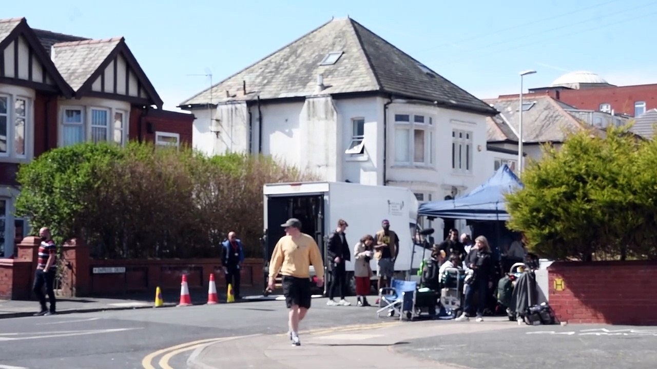 Film set continues filming on Empress Drive in Blackpool