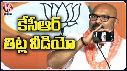 Dharmapuri Arvind Shows CM KCR's Unparliamentary Words Video | V6 News