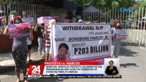 Akbayan, nagkilos-protesta sa harap ng BIR; ipinanawagan ang dapat na pagbayad sa utang ng pamilya Marcos | 24 Oras