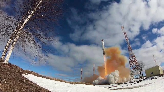 Russia launches Sarmat intercontinental land-based ballistic missile from the Plesetsk Cosmodrome