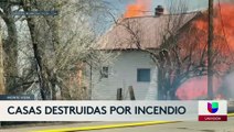 Casas destruidas por incendio