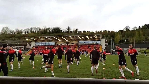 Derry City F.C. players at Ryan McBride Brandywell stadium