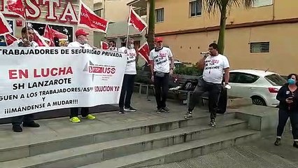 Manifestación de los trabajadores de SH Lanzarote en La Cuesta