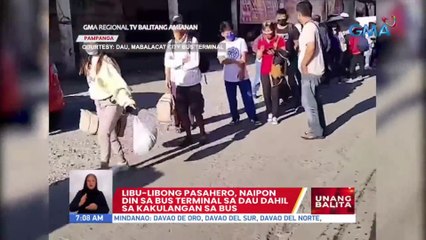 Libu-libong pasahero, naipon din sa bus terminal sa Dau dahil sa kakulangan sa bus | UB
