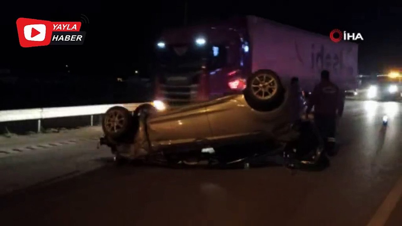 Köpeğe çarpmamak için manevra yapınca takla attı