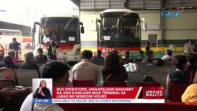 Bus operators, umaapelang magamit na ang kanilang mga terminal sa labas ng window hours | UB