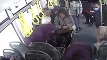 Kahraman şoförün epilepsi nöbeti geçiren şahısı halk otobüsüyle hastaneye yetiştirdiği anlar kamerada