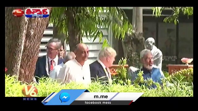 UK PM Boris Johnson Visits Sabarmati Ashram At Ahmedabad | Gujarat | V6 Teenmaar