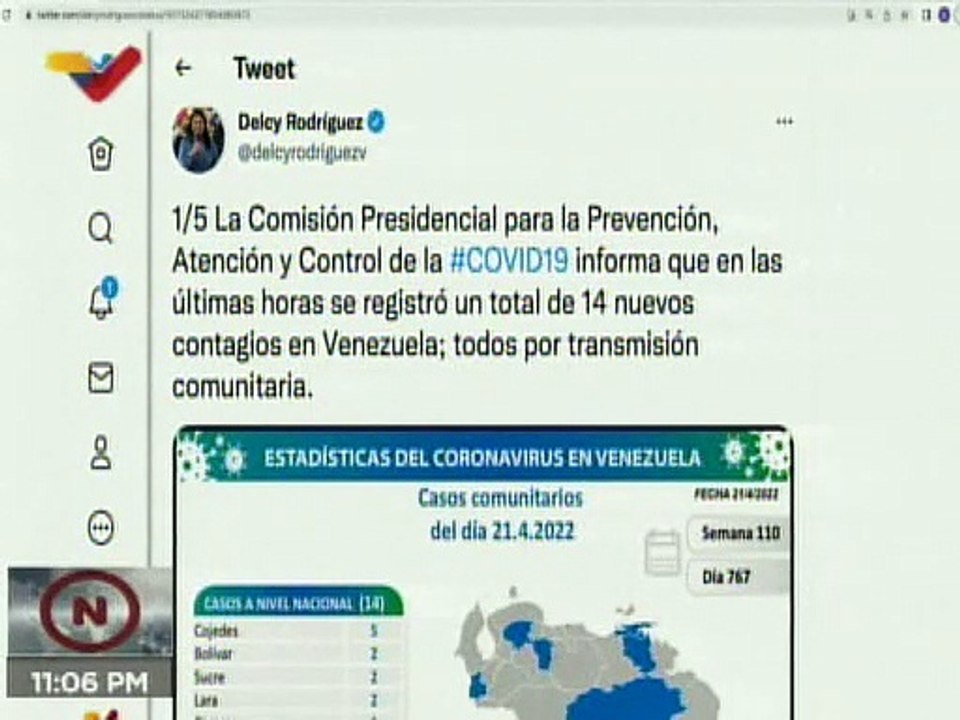 COVID-19 | Venezuela registró 14 casos de transmisión comunitaria y 515.135 pacientes recuperados