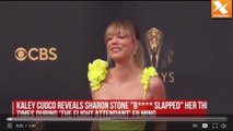Kaley Cuoco says Sharon Stone slapped her three times without warning on Flight Attendant set
