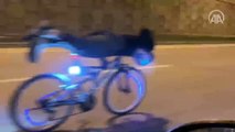 Gaziantep'te bisikletlilerin tehlikeli yolculuğu kameraya yansıdı