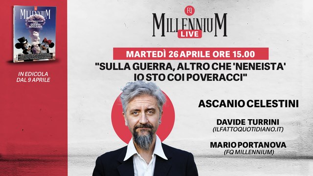 Ascanio Celestini in diretta a Millennium Live: Io neneista? Sulla guerra sto con i poveracci