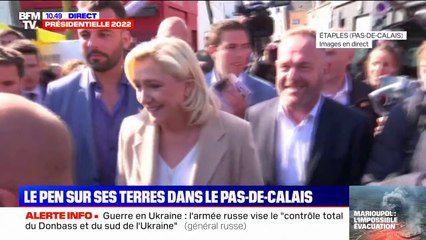 Marine Le Pen est arrivée à Etaples, dans le Pas-de-Calais