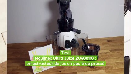 Test Moulinex Ultra Juice ZU600110 : un extracteur de jus un peu trop  pressé - Vidéo Dailymotion