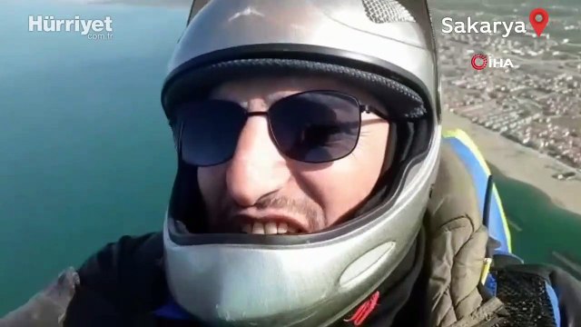Paraşütle 3 saatlik uçuş, 83 kilometre sonra deniz kenarında son buldu