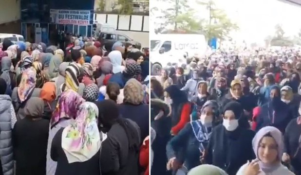 Bayram indirimi izdihamı! Kadınlar ezilme tehlikesi yaşadı